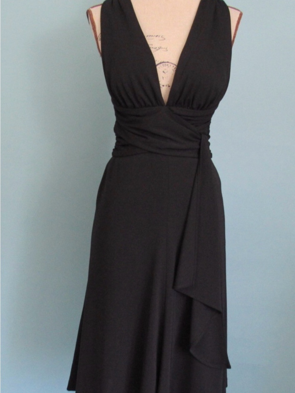 White House Black Market Black One-Shoulder Wrap Dress